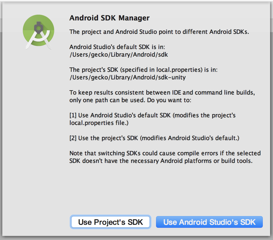 Android Studio Multiple SDKs monit